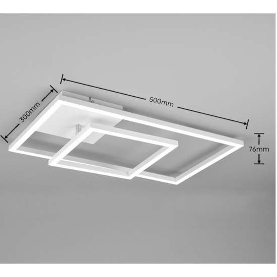 Plafoniera bianca da cucina moderna 25w dimmerabile 4000k rettangolare