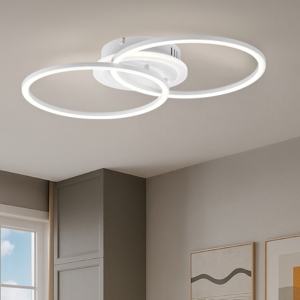 Plafoniera cerchi bianca moderna led 25w 4000k dimmerabile per cucina