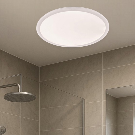 Plafoniera da bagno 24w 3000k rotonda bianca dimmerabile ip44