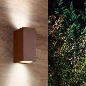 Applique da esterno moderna marrone corten