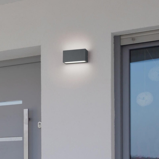 Applique da esterno moderna antracite led 9w 3000k ip65