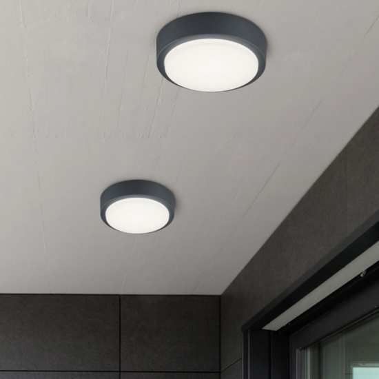 Plafoniera da esterno moderna antracite led 8w 3000k
