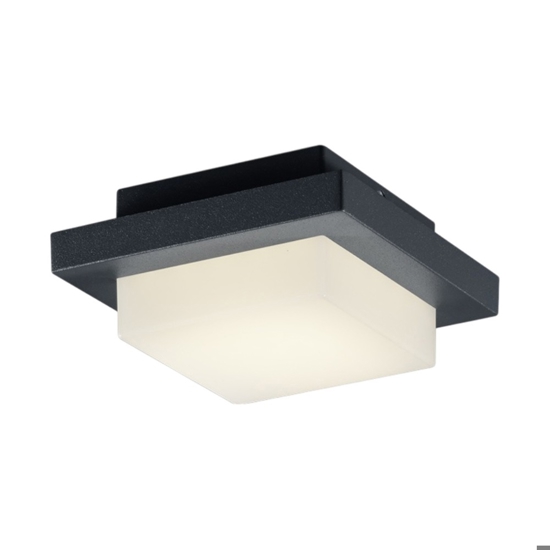 Plafoniera da esterno quadrata 14cm antracite led 3000k