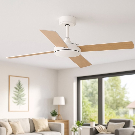 Ventilatore da soffitto 28mq a pale bicolore bianco legno