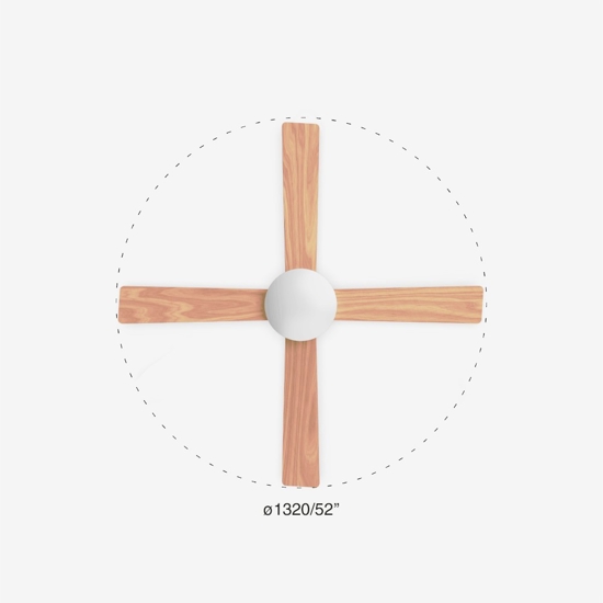 Ventilatore da soffitto 28mq a pale bicolore bianco legno