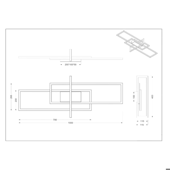 Plafoniera da soffitto led 3000k  design nero dimmerabile