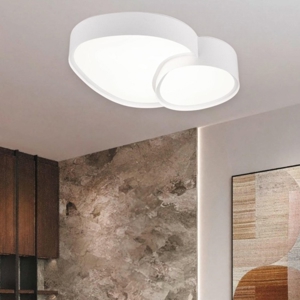 Plafoniera bianca led 45w da 2700k a 6500k moderna con telecomando