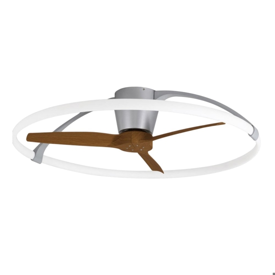 Ventilatore a plafoniera con luce 20mq grigio pale di legno con telecomando