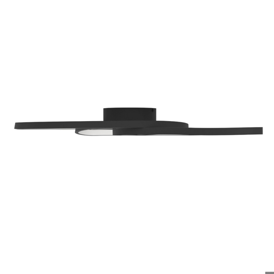 Eglo giannella plafoniera per soggiorno nera led 36w 3000k design moderna