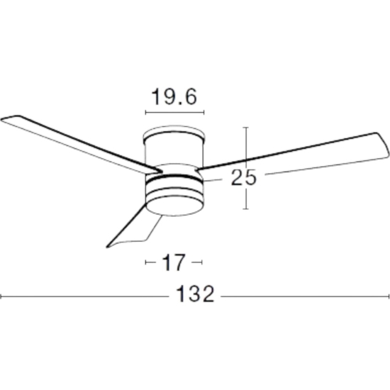 Ventilatore da soffitto tre pale bianco con luce telecomando