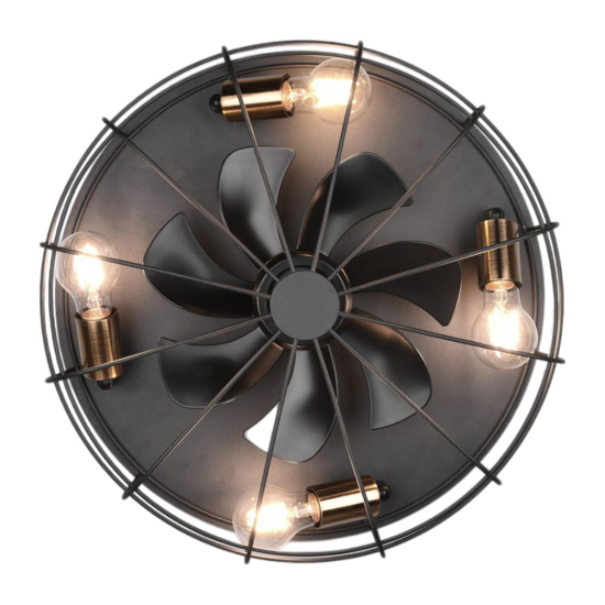 Ventilatore a plafoniera con luce da soffitto rustico nero