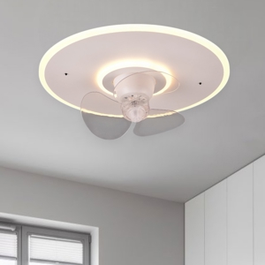Plafoniera ventilatore bianco da soffitto con luce telecomando