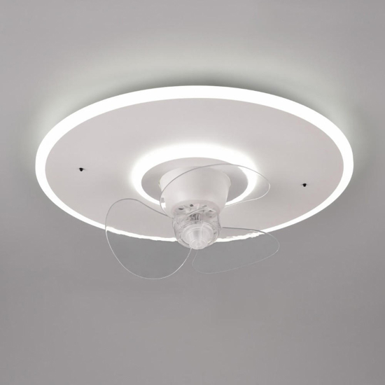 Plafoniera ventilatore bianco da soffitto con luce telecomando