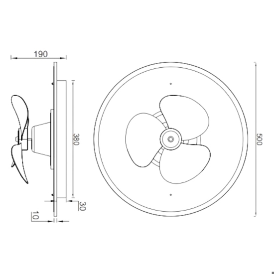 Plafoniera ventilatore bianco da soffitto con luce telecomando