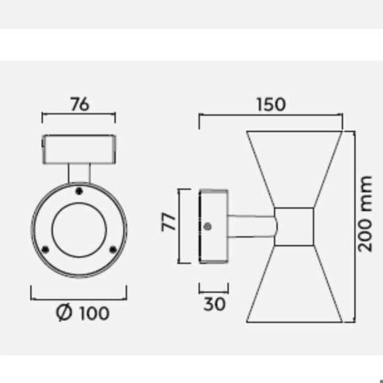 Applique da esterno design antracite moderna