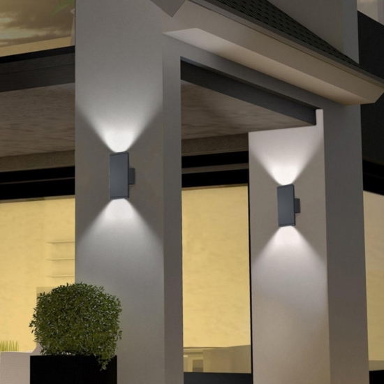 Applique da esterno led 6w 3000k moderna antracite