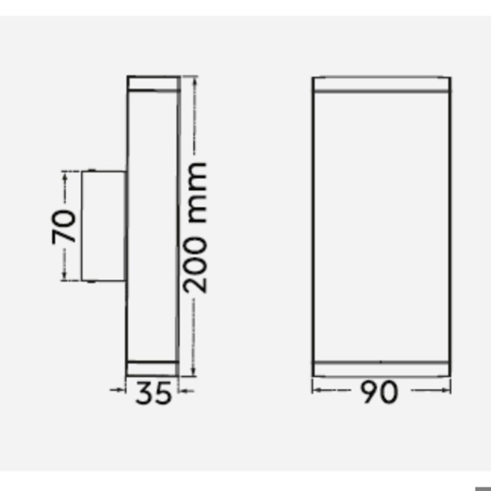Applique da esterno led 6w 3000k moderna antracite