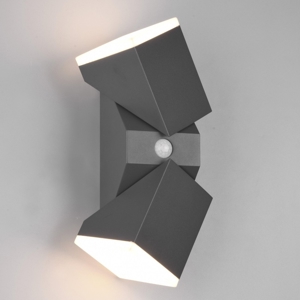 Applique da esterno led 14w 3000k antracite con sentore di movimento