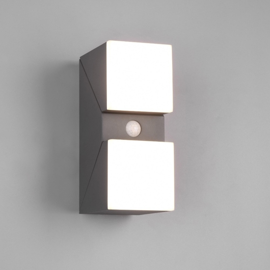 Applique da esterno led 14w 3000k antracite con sentore di movimento