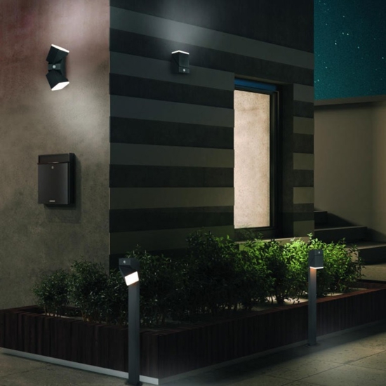 Applique da esterno led 14w 3000k antracite con sentore di movimento