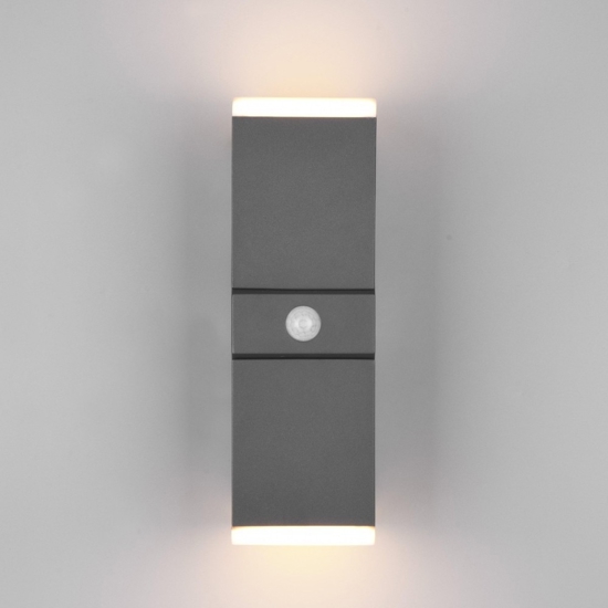 Applique da esterno led 14w 3000k antracite con sentore di movimento