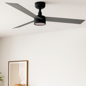 Ventilatore a pale nero da soffitto con luce 28mq