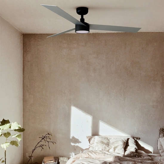 Ventilatore a pale nero da soffitto con luce 28mq