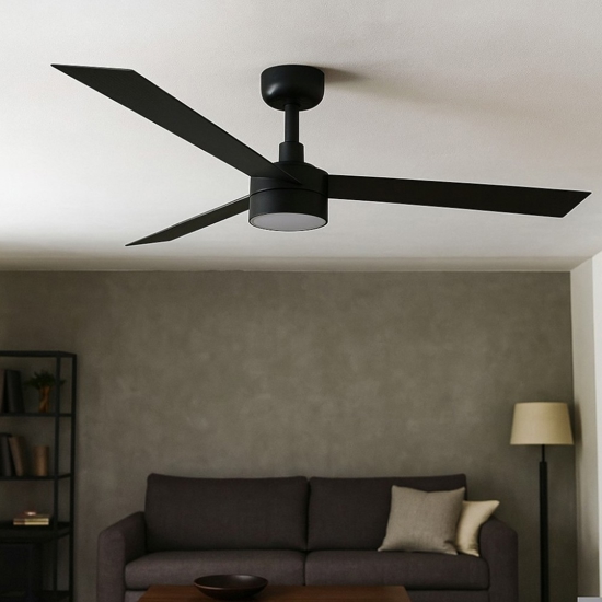 Ventilatore a pale nero da soffitto con luce 28mq silenzioso