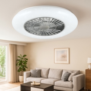 Ventilatore da soffitto a plafoniera bianco con luce telecomando
