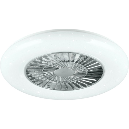 Ventilatore da soffitto a plafoniera bianco con luce telecomando