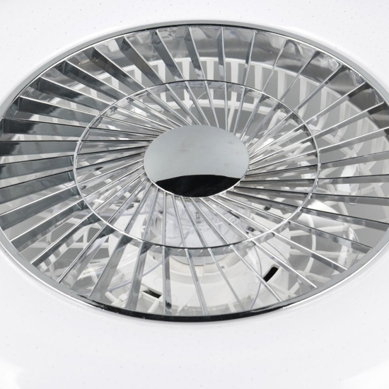 Ventilatore da soffitto a plafoniera bianco con luce telecomando