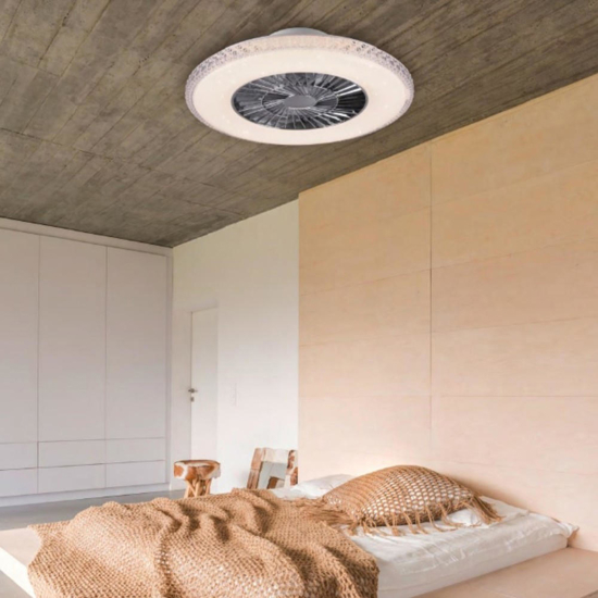 Plafoniera con ventilatore a soffitto silenzioso con luce telecomando