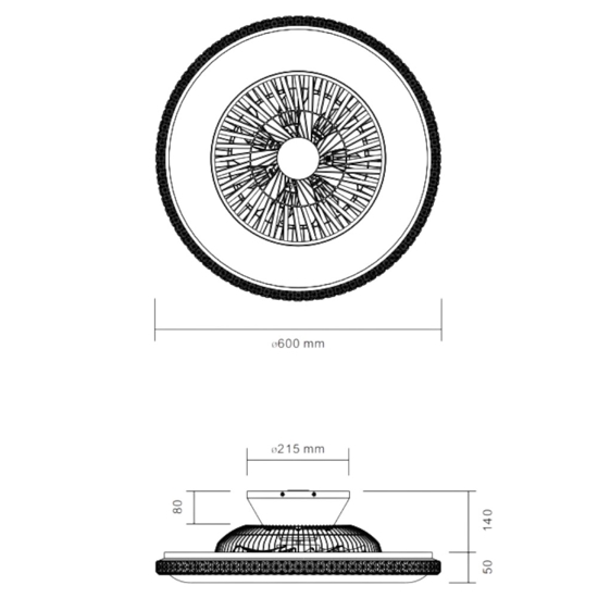 Plafoniera con ventilatore a soffitto silenzioso con luce telecomando