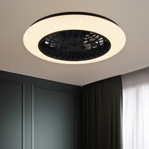 Plafoniera con ventilatore nero da soffitto con luce telecomando