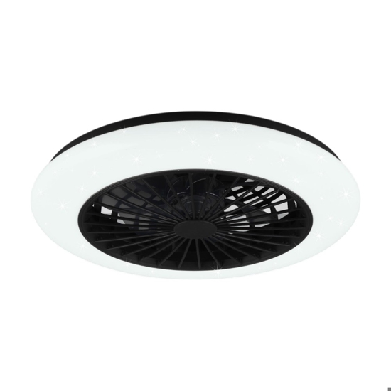 Plafoniera con ventilatore nero da soffitto con luce telecomando