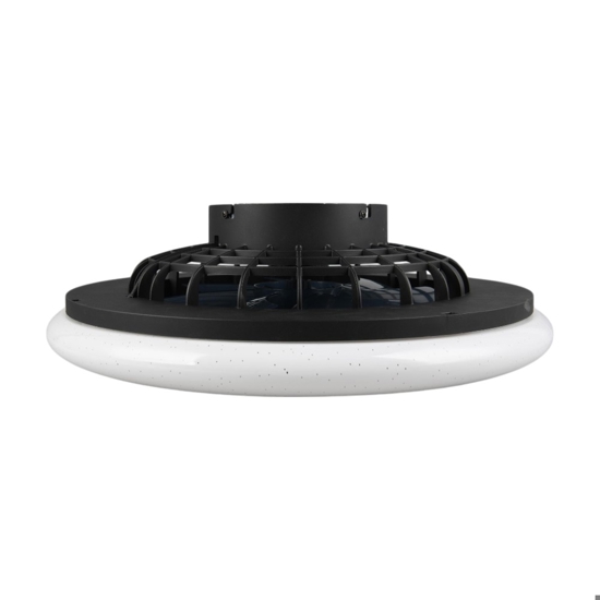 Plafoniera con ventilatore nero da soffitto con luce telecomando
