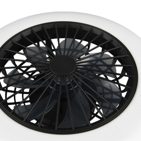 Plafoniera con ventilatore nero da soffitto con luce telecomando
