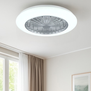 Plafoniera a ventilatore da soffitto bianca con luce silenzioso