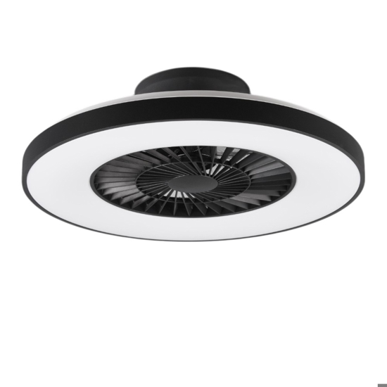 Ventilatore a plafoniera da soffitto nero silenzioso con luce