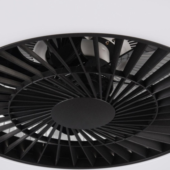 Ventilatore a plafoniera da soffitto nero silenzioso con luce