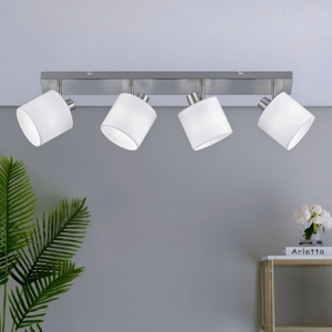 Plafoniera con 4 faretti led orientabili nichel