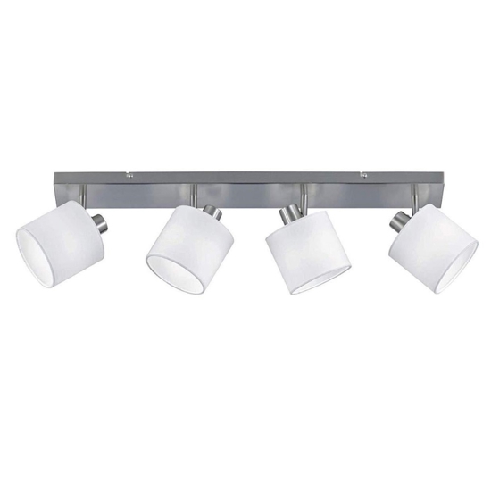 Plafoniera con 4 faretti led orientabili nichel
