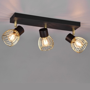 Plafoniera 3 luci led orientabili oro nero