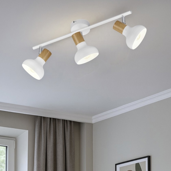 Plafoniera da soffitto per interi bianco legno