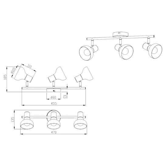 Plafoniera da soffitto per interi bianco legno