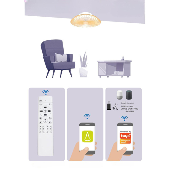 Lampadario ventilatore in legno con luce 18mq con telecomando