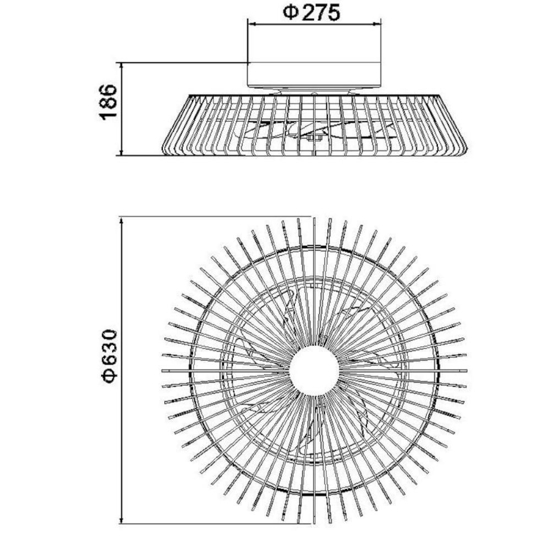 Lampadario ventilatore in legno con luce 18mq con telecomando