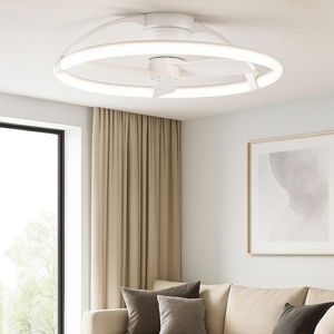 Plafoniera con ventilatore da soffitto bianco moderno 20mq con telecomando