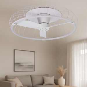 Ventilatore da soffitto plafoniera bianco 13mq con telecomando