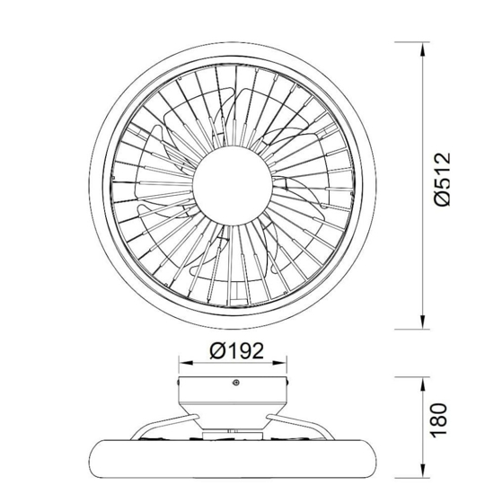 Plafoniera ventilatore bianco 25mq con luce e telecomando